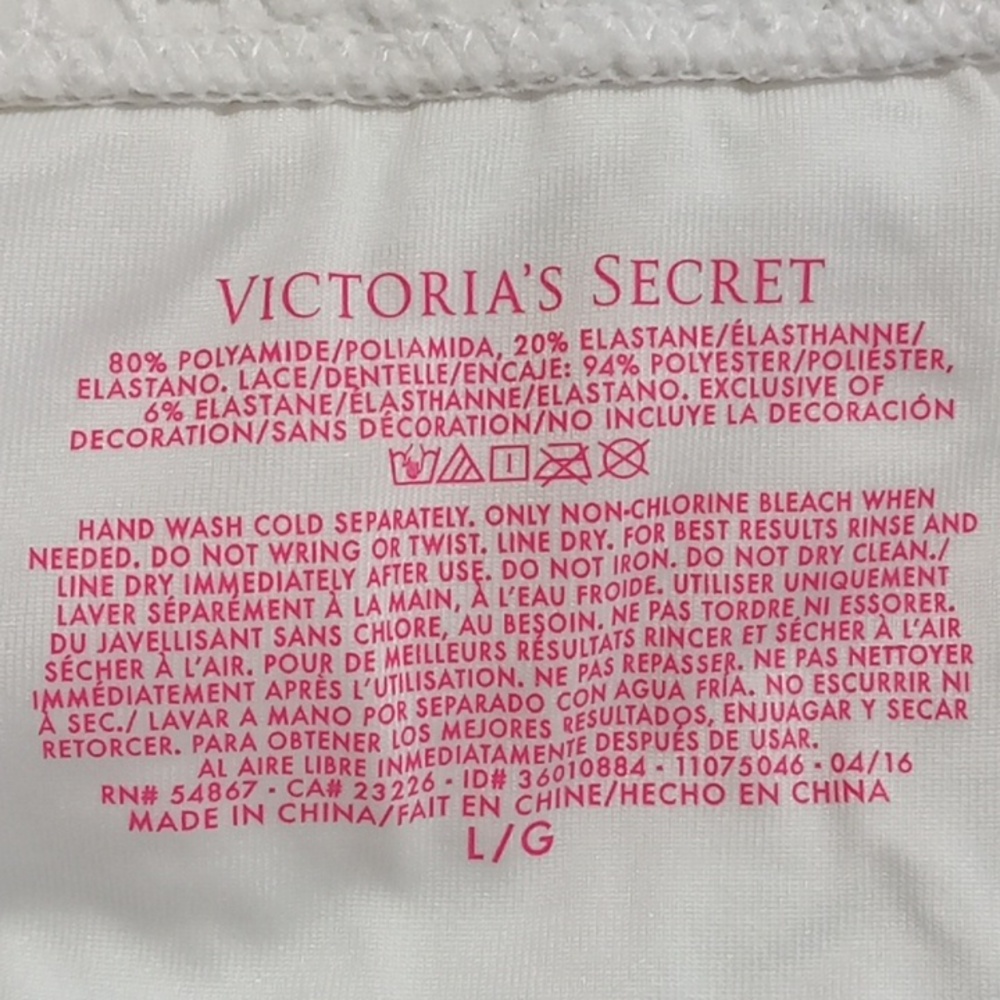 VICTORIA'S SECRET Womens WHITE BIKINI Bottom LARGE New Knitted Beach Swim - Picture 3 of 4